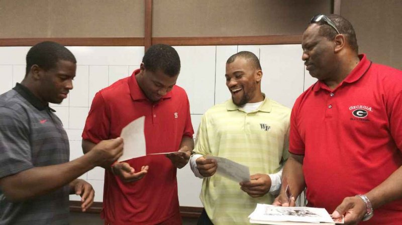   Brandon Chubb z očetom, bratom Bradleyjem in bratrancem Nickom (Vir: ESPN)